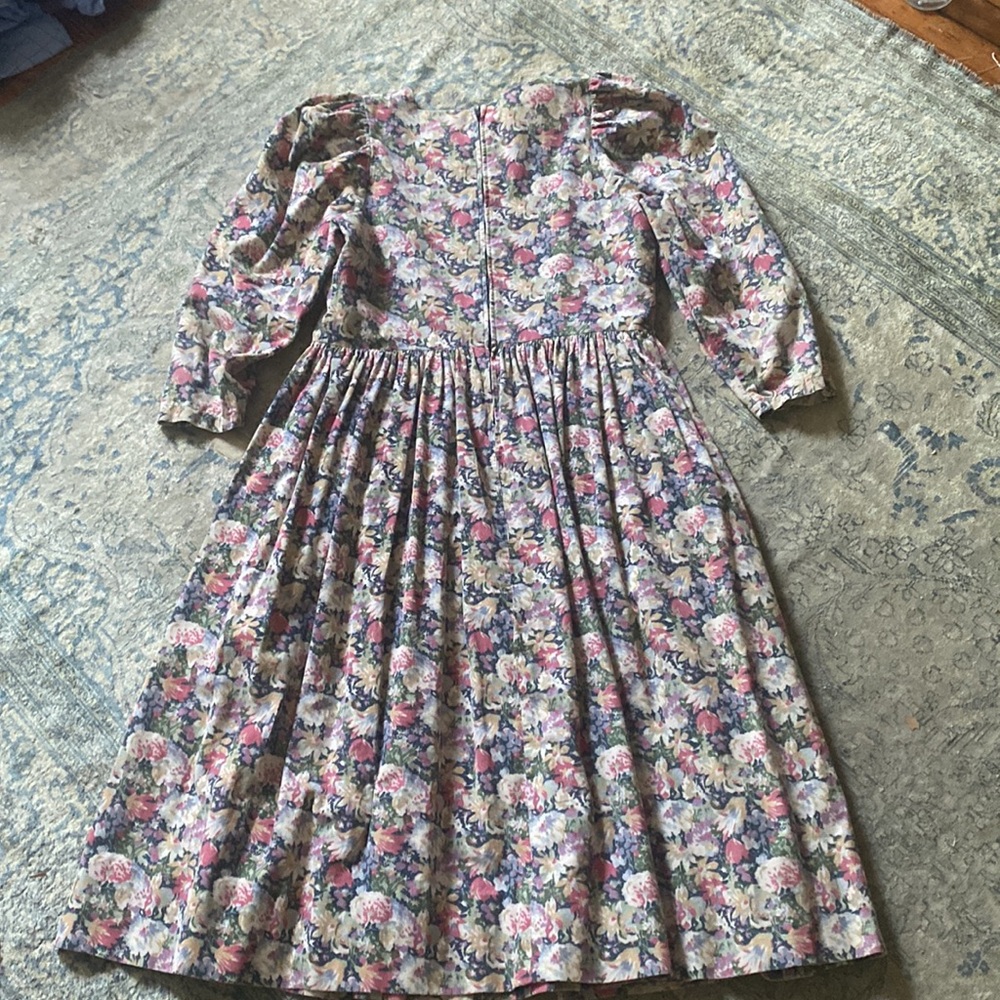 Vintage Laura Ashley Floral Corduroy Dress 1980s 90s - Picture 12 of 12
